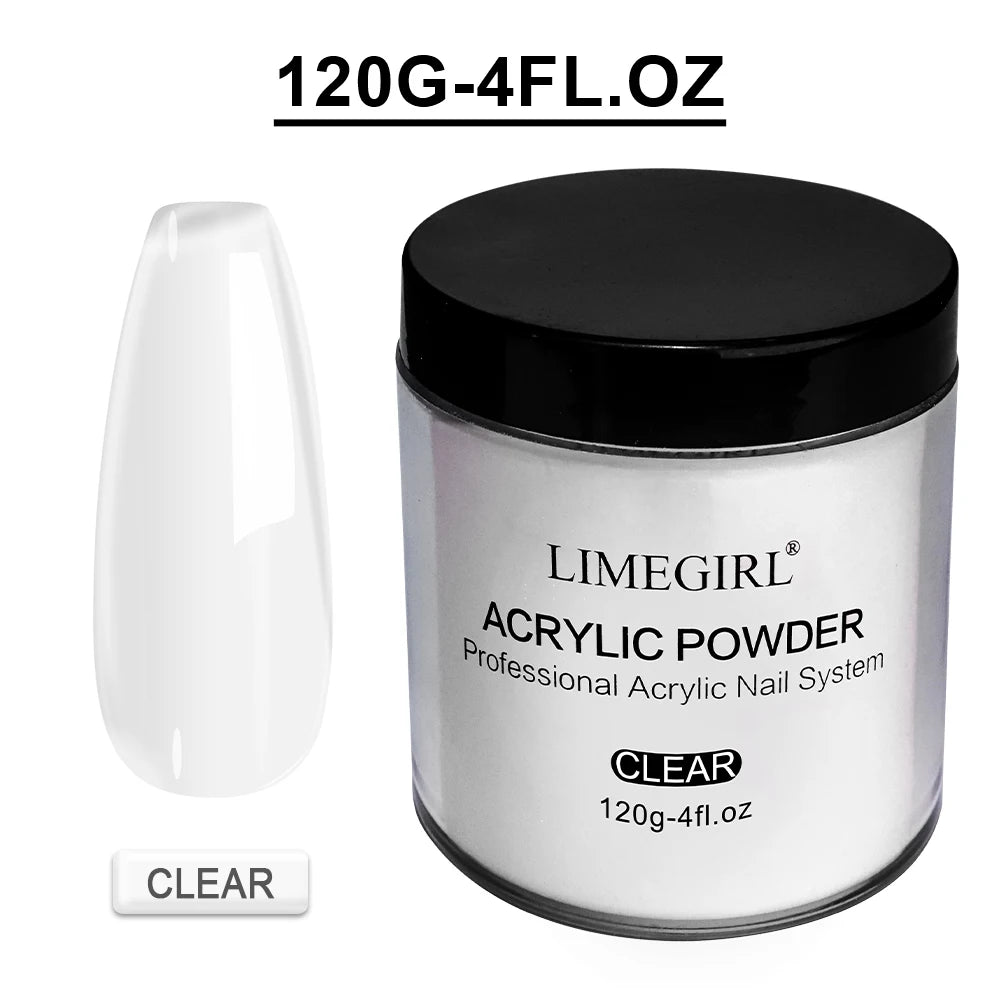 120g Acrylic Powder with Clear Pink White 3 Colors Nail Manicure Tips Nail Art Design Decoration Builder Tools