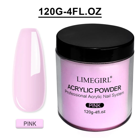 120g Acrylic Powder with Clear Pink White 3 Colors Nail Manicure Tips Nail Art Design Decoration Builder Tools