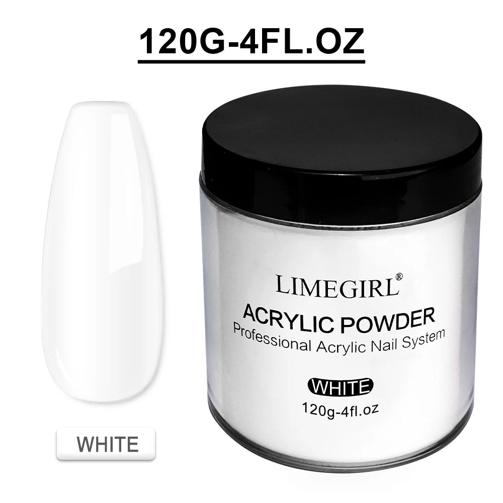 120g Acrylic Powder with Clear Pink White 3 Colors Nail Manicure Tips Nail Art Design Decoration Builder Tools