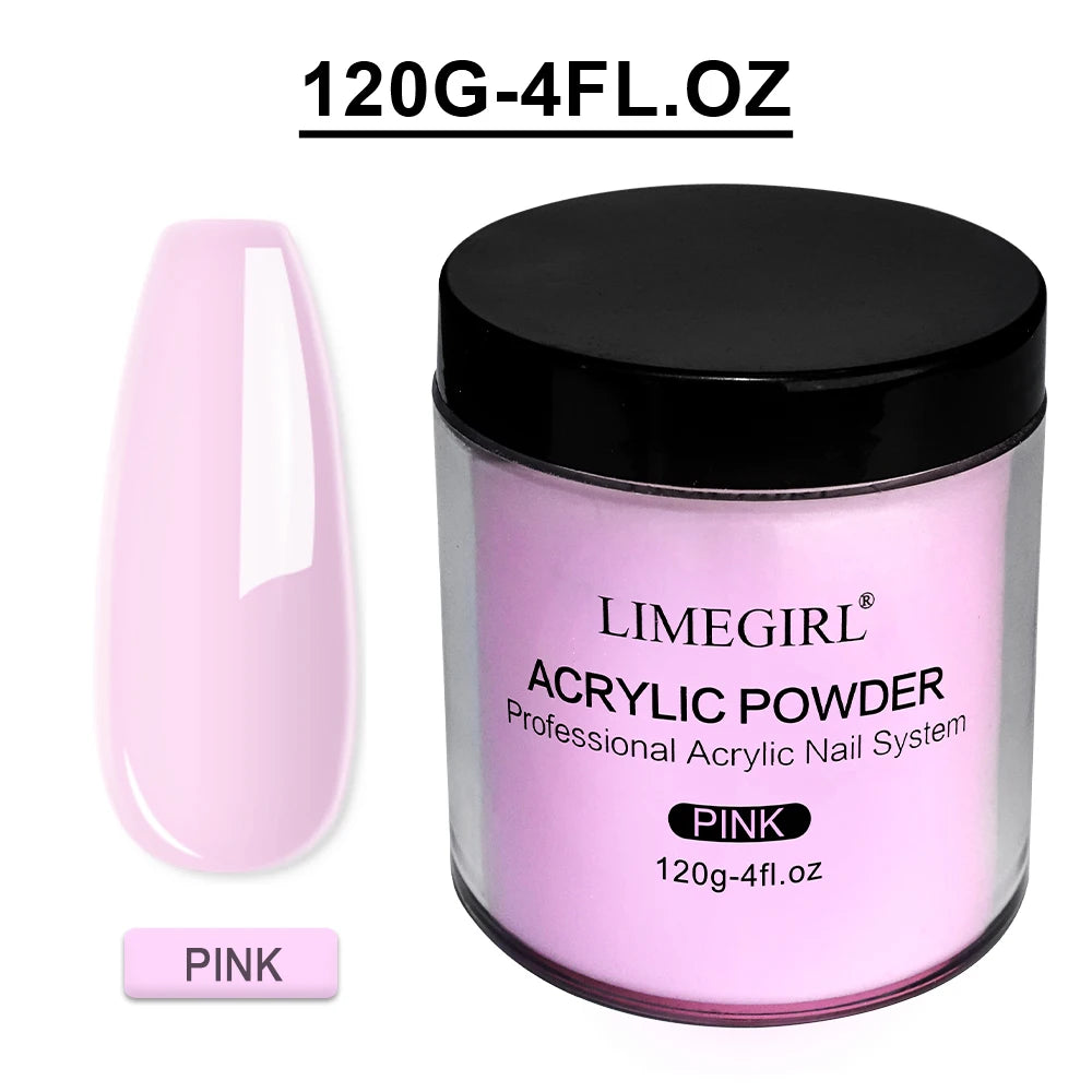 120g Acrylic Powder with Clear Pink White 3 Colors Nail Manicure Tips Nail Art Design Decoration Builder Tools