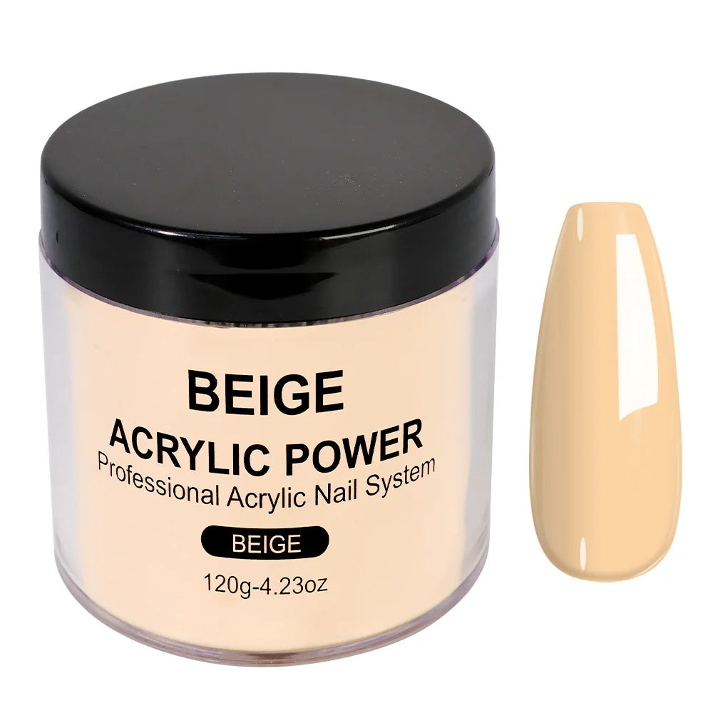 120g Acrylic Powder with Clear Pink White 3 Colors Nail Manicure Tips Nail Art Design Decoration Builder Tools